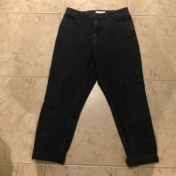 Top Shop Black Mom Jeans - Picture 1 of 3